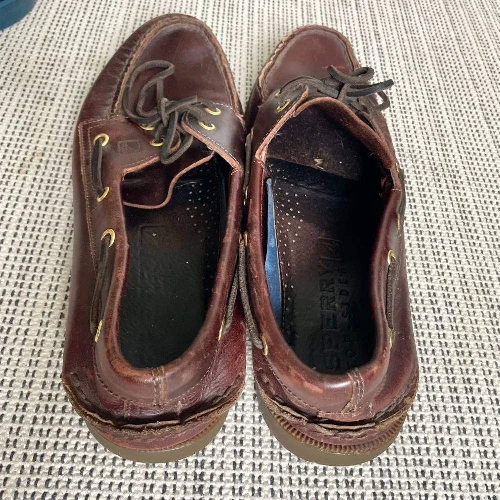 Mahogany Brown Leather Sperry Top Sider Boat Shoes